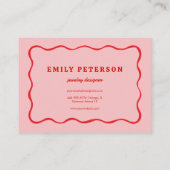 Carte de visite rouge rose (Dos)