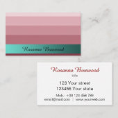 Carte De Visite Rouge Rose dégradé avec texte personnalisé Turquoi (Devant / Derrière)
