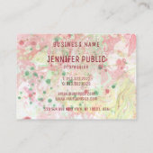 Carte De Visite Rouge rose Jaune Vert moderne Abstrait élégant (Dos)