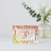 Carte De Visite Rouge rose Jaune Vert moderne Abstrait élégant (Debout devant)