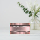 Carte De Visite Rouge Rose métallique (Debout devant)