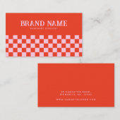 Carte De Visite Rouge rose Retro Bold Super Bijoux tendance (Devant / Derrière)