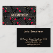 Carte De Visite Rouge rouge à lèvres, rétro (Devant / Derrière)