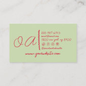 Carte De Visite Rouge rouge rétro dessiné à la main fille unique (Dos)