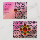 Carte De Visite ROUGE RUBY MON, ROSE DAMASK SILK, violet fuchsia (Devant / Derrière)