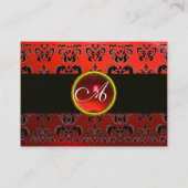 CARTE DE VISITE ROUGE RUBY NOIR DOMMASK MONOGRAM, (Dos)