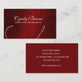 Carte de visite rouge Shimmer et cristal (Devant / Derrière)