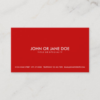 Carte De Visite rouge simple