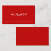 Carte De Visite rouge simple (Devant / Derrière)