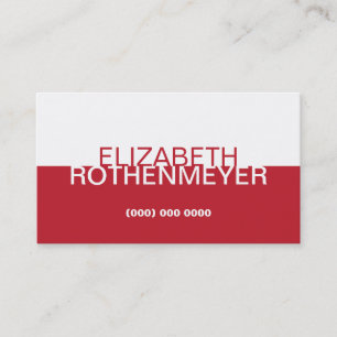 Carte de visite rouge simple de panneau