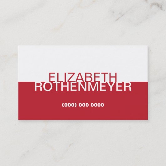 Carte de visite rouge simple de panneau (Devant)