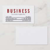 Carte de visite rouge simple simple de chauffeur (Devant / Derrière)