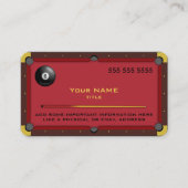 Carte de visite rouge table de pool (Devant)