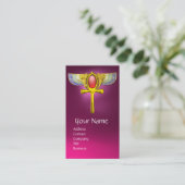 Carte De Visite ROUGE TALISMAN/ÉGYPTIEN FEU ANKH CORNUCOPIA rose (Debout devant)