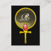 Carte De Visite ROUGE TALISMAN RUBY MONOGRAMME jaune vif gris (Dos)