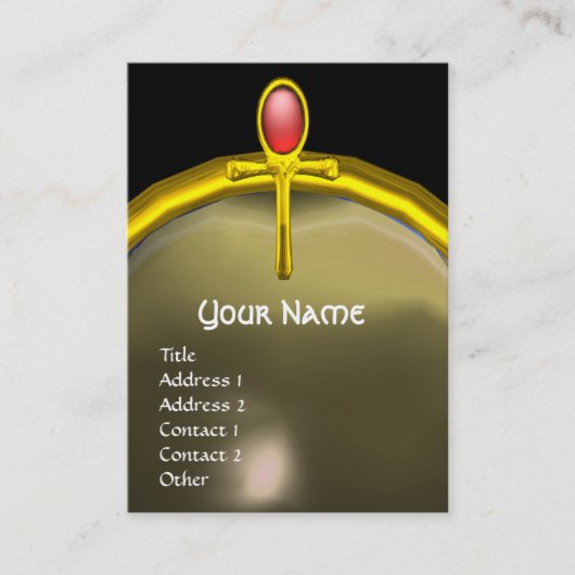 Carte De Visite ROUGE TALISMAN RUBY MONOGRAMME jaune vif gris (Devant)