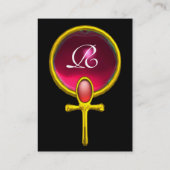 Carte De Visite ROUGE TALISMAN RUBY MONOGRAS jaune vif rose (Dos)