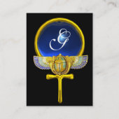 CARTE DE VISITE ROUGE TALISMAN/ SCARABE À FEU ANKH ET CORNUCOPIE (Dos)