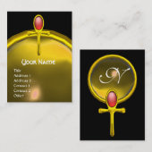 Carte De Visite ROUGE TALISMAN TOPAZ MONOGRAS jaune vif noir (Devant / Derrière)