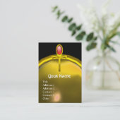 Carte De Visite ROUGE TALISMAN TOPAZ MONOGRAS jaune vif noir (Debout devant)