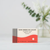 Carte De Visite Rouge Tan Noir Avant-Garde Art Moderne (Debout devant)