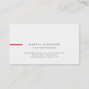 Carte de visite rouge tendance noir blanc