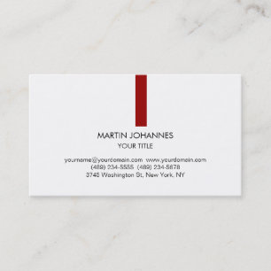 Carte de visite rouge tendance noir blanc