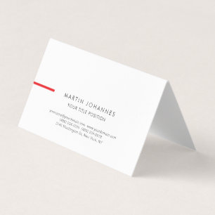 Carte de visite rouge tendance noir blanc