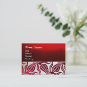 Carte De Visite ROUGE VELVET DAMASK TULIP MONOGRAMME Bourgogne Bla (Debout devant)