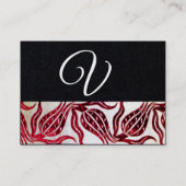 Carte De Visite ROUGE VELVET DOMMASQUE TULIPS MONOGRAS Papier noir (Dos)