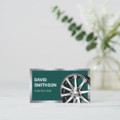 Carte De Visite Rouge Vert foncé Chrome Voiture Alloy Roue Roue Ri (Debout devant)