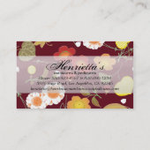 Carte De Visite Rouge Vert orange fin Floral japonais (Dos)