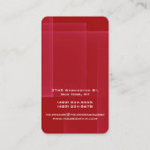 Carte De Visite Rouge vertical Abstrait moderne élégant tendance (Dos)