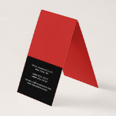 Carte De Visite Rouge Vertical Noir Abstrait Moderne Design tendan (Dos)