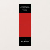 Carte De Visite Rouge Vertical Noir Abstrait Moderne Design tendan (Extérieur déplié)