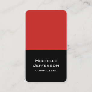 Carte De Visite Rouge Vertical Noir Abstrait Moderne Design tendan