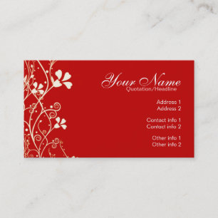 Carte de visite rouge vibrant de Florali