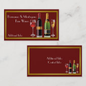 Carte de visite rouge vin fin (Devant / Derrière)