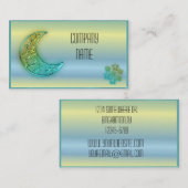 Carte de visite rougeoyant de lune et d'étoiles (Devant / Derrière)