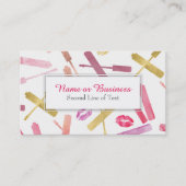 Carte De Visite Rouges à lèvres et lustres Bizcards d'or et (Devant)