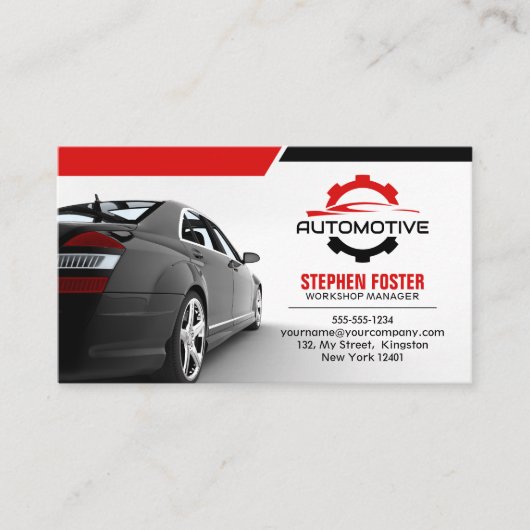 Carte De Visite Rouges Automobile Réparation Automobile Pièces aut (Devant)