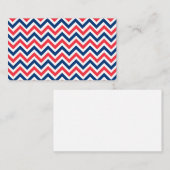 Carte De Visite Rouges Bleus Blancs Lignes Zig Zag Géométrique Bas (Devant / Derrière)