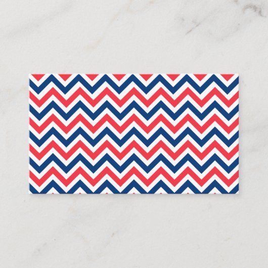 Carte De Visite Rouges Bleus Blancs Lignes Zig Zag Géométrique Bas (Devant)