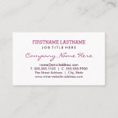 Carte De Visite Rouges Bourgogne Rouges Cercles De Tige (Devant)