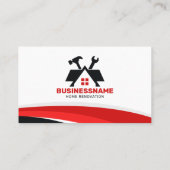 Carte De Visite Rouges Noir Rénovation Maison Entraînement (Dos)