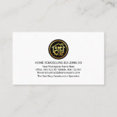 Carte De Visite Rouges Toit Or Handyman Outils Builder (Dos)