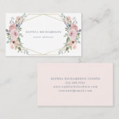 Carte De Visite Rougissent floraux géométriques d'aquarelle du (Devant / Derrière)