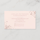 Carte De Visite Rougissent la typographie rose de photographie de (Dos)