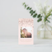 Carte De Visite Rougissent la typographie rose de photographie de (Debout devant)