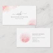 Carte De Visite Rougissent l'aquarelle rose féminine (Devant / Derrière)